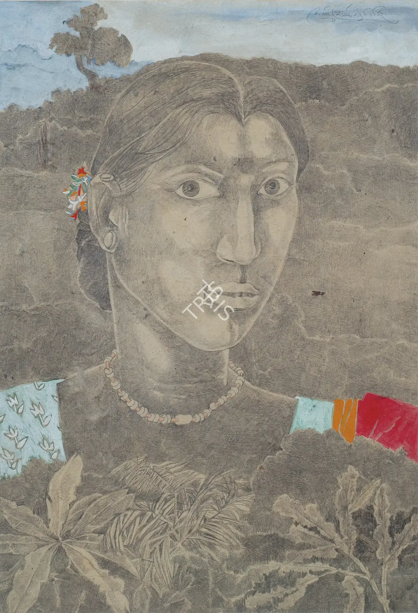 Goud, K. Laxma (Artist). Woman, 1990 | Painting