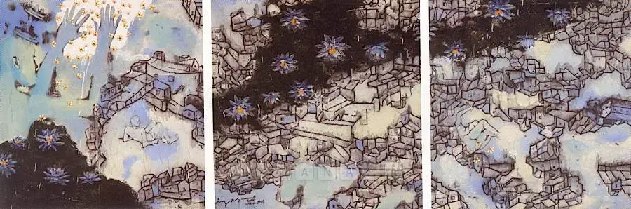 Komu, Riyas (Artist). A Man Committing Suicide. mixed media on canvas, 2000 | Painting | FineArts | 00576982