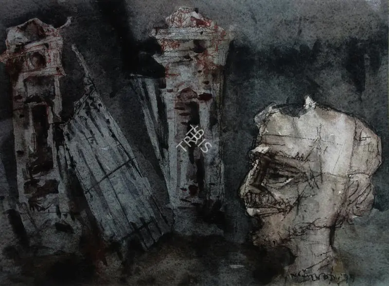 Ray, Shyamal Dutta (Artist). Man. Watercolour on paper, 1977 | Painting  | 00880887