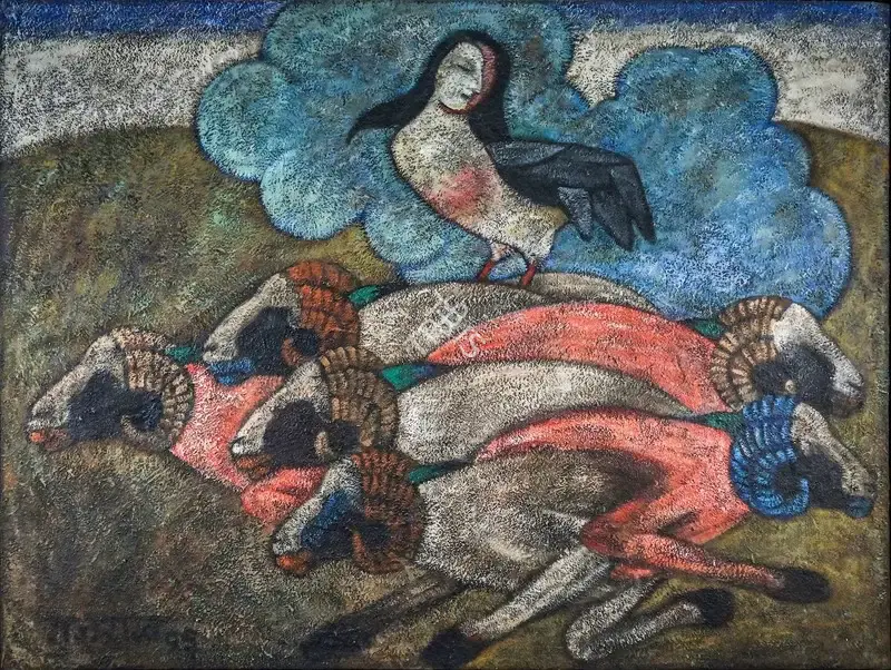 Gujral, Satish (Artist). Untitled. Mixed media on canvas, 1993 | Painting | FineArts | 00357755