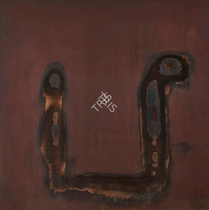 Patel, Jeram (Artist). Journey into the Past. Enamel and blowtorch on wood, 1962-1963 | Painting | FineArts | 00353683