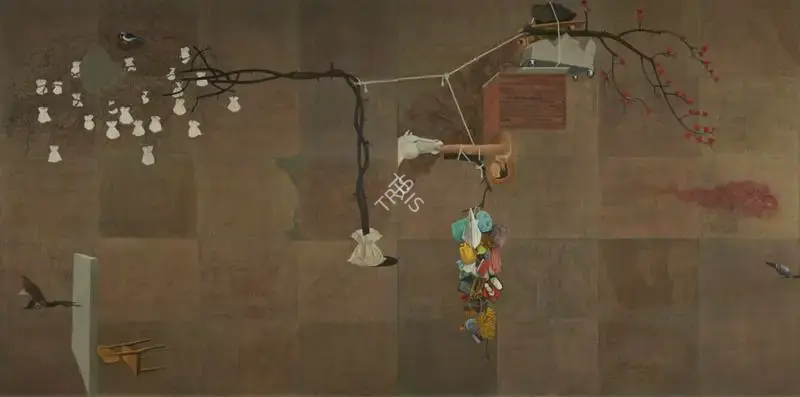 Kamath, Manjunath (Artist). Collective Nouns. Acrylic, cement and oil on canvas, 2010 | Painting | FineArts | 00334972