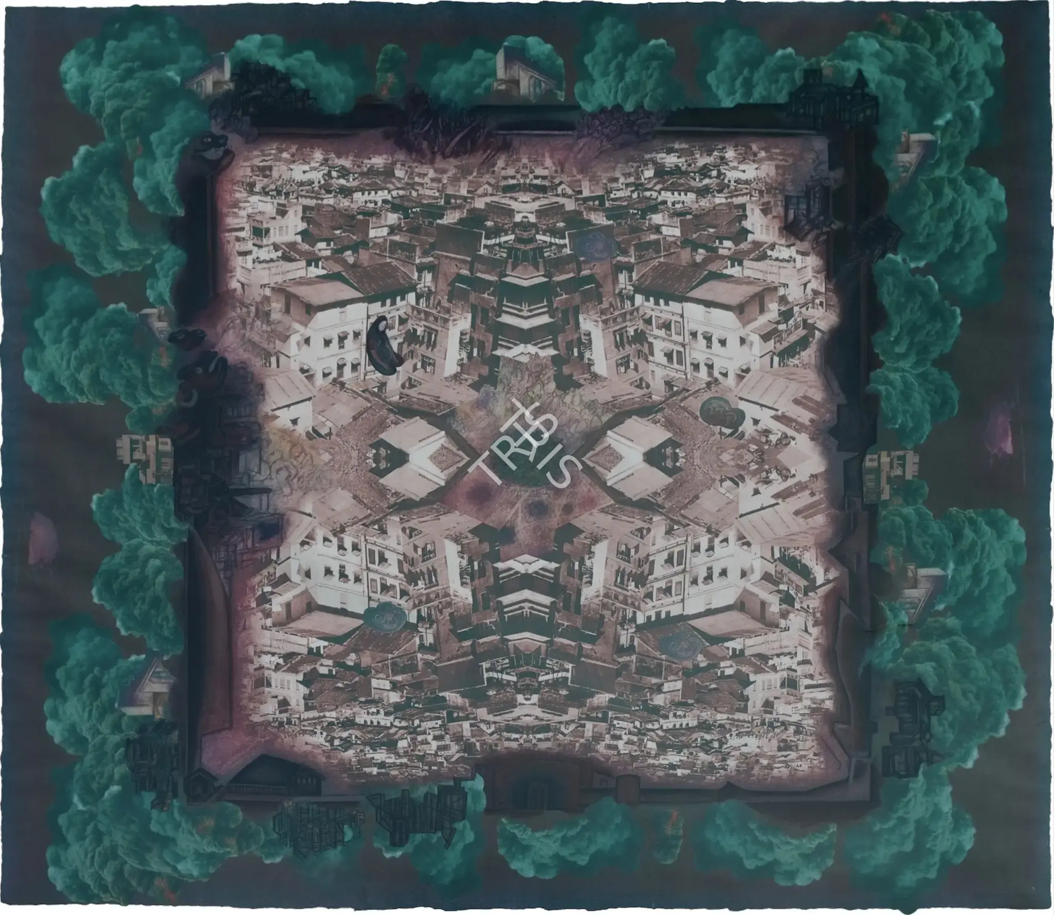 Sheikh, G.M. (Artist). Walled City II. Gouache and Digital print on paper, 2004 | Painting | FineArts | 00645036