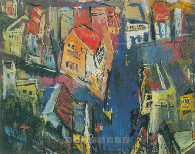Raza, S.H. (Artist). Landscape. Oil on board, 1948 | Painting  | 00877735