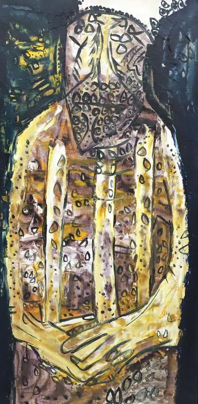 Souza, F.N. (Artist). Untitled (Pope). Oil on canvas, 1961 | Painting | FineArts | 00341688