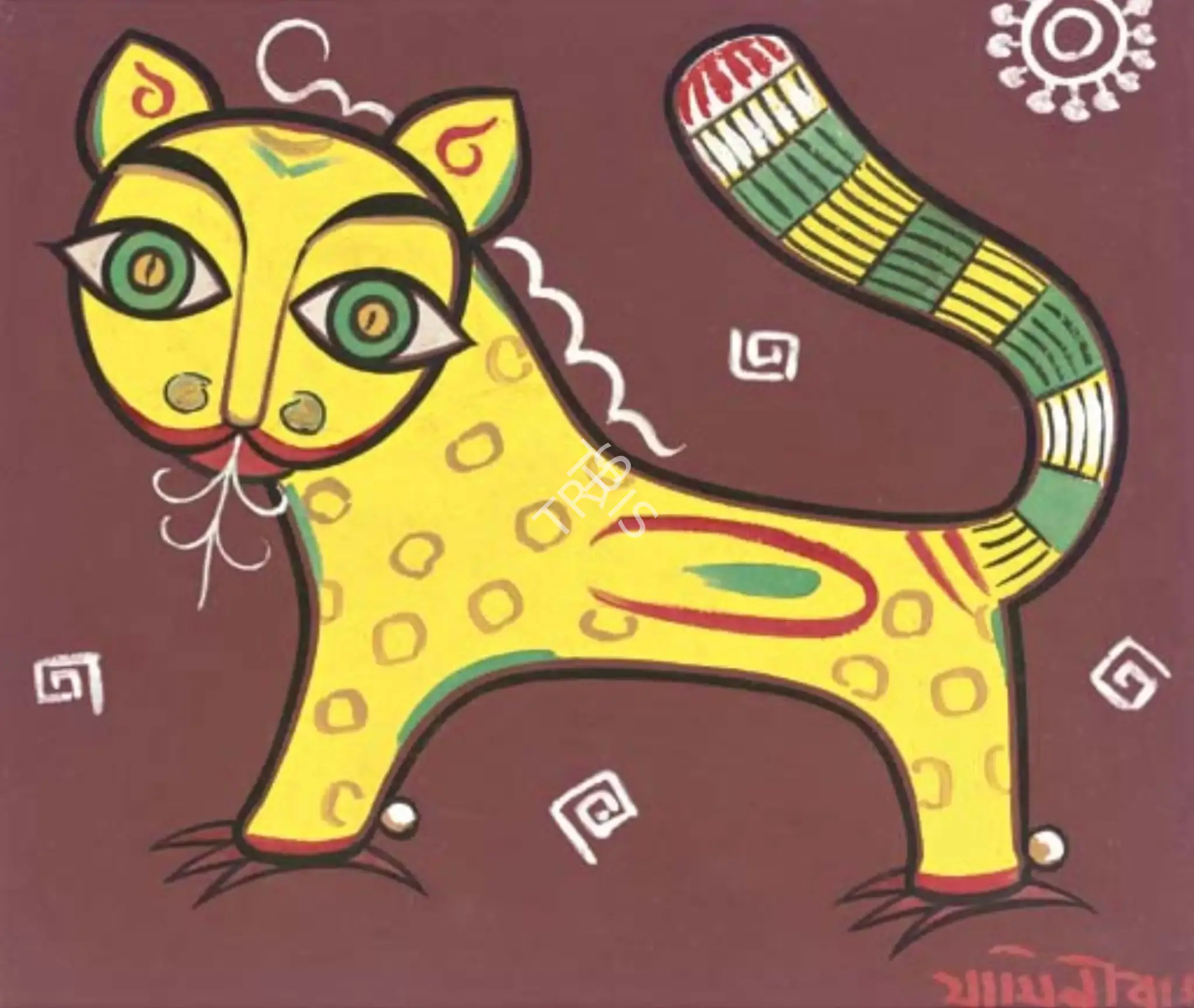 Roy, Jamini (Artist). Untitled (Cat), n.d. | Painting