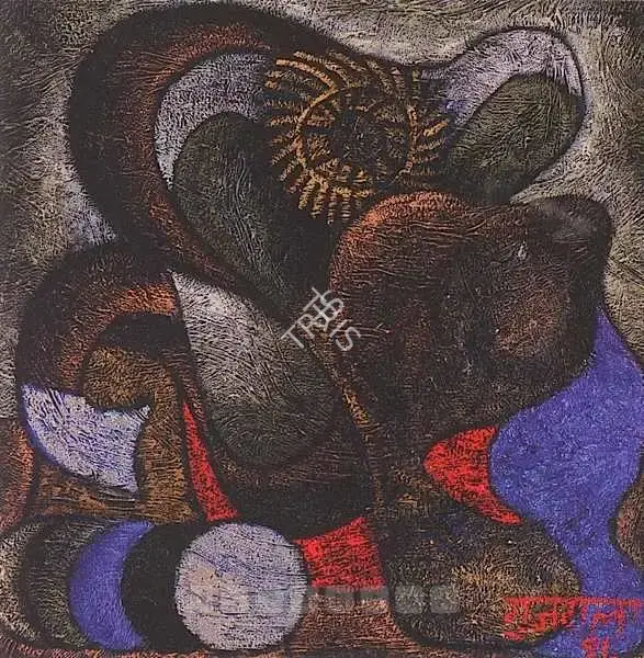 Gujral, Satish (Artist). Untitled. Acrylic and Mixed Media on cloth laid down on board, 1991 | Painting | FineArts | 00576992