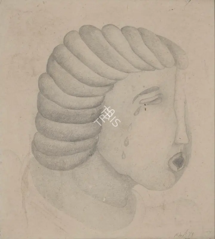 Bawa, Manjit (Artist). Untitled (Face of a Man). Pencil on paper, 1978 | Drawing | FineArts | 00363545