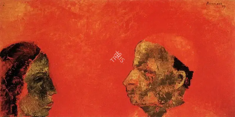 Padamsee, Akbar (Artist). Two Heads. 1987 | Art Heritage 8, 1988-1989 | Painting | FineArts | 00530282