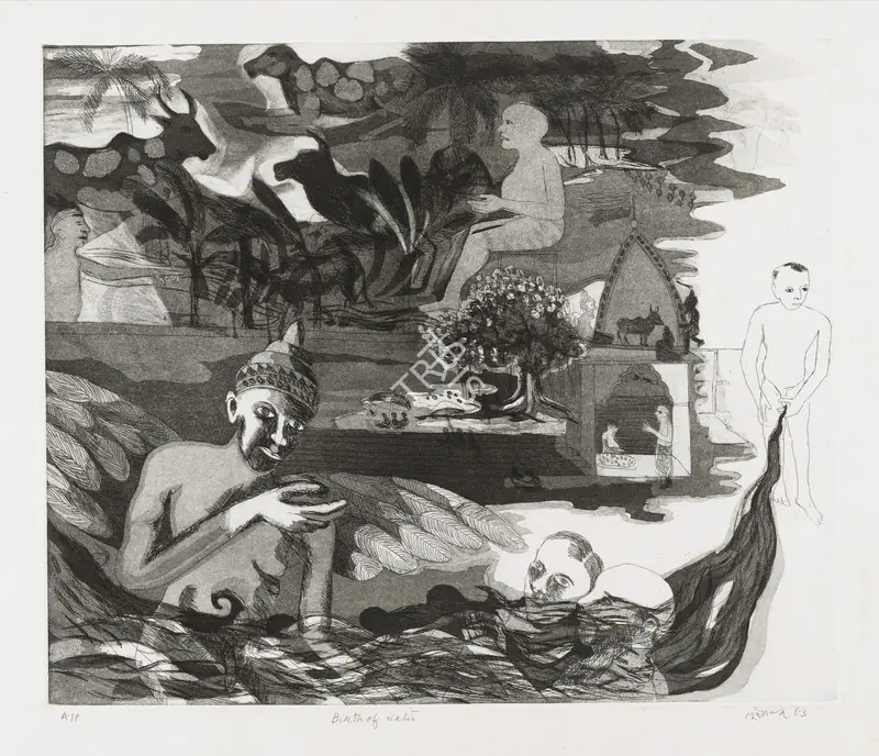 Khakhar, Bhupen (Artist). Birth of Water, 1993 | Graphic Art
