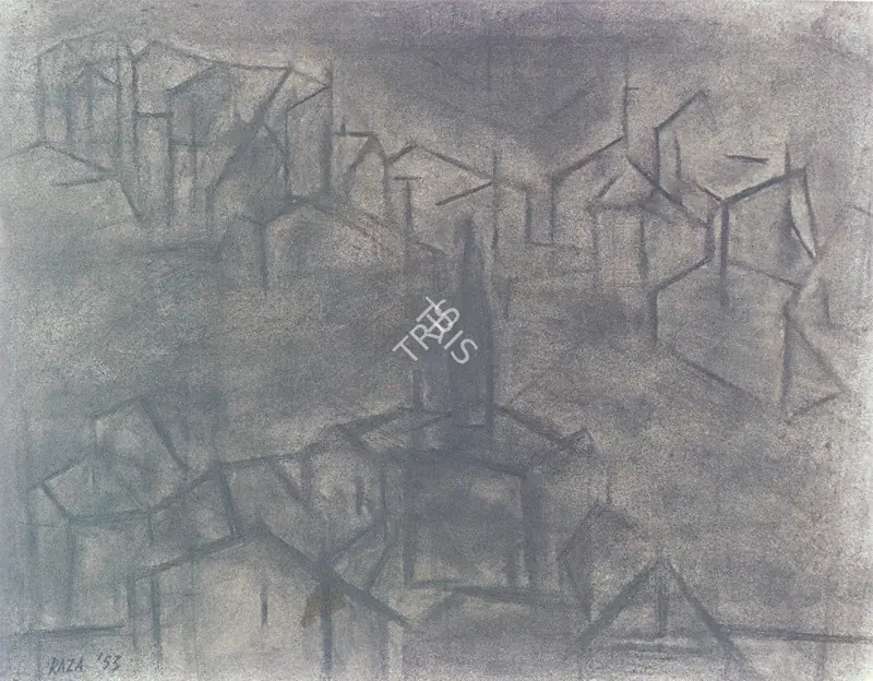 Raza, S.H. (Artist). Untitled. Charcoal on paper, 1953 | Drawing | FineArts | 00600646