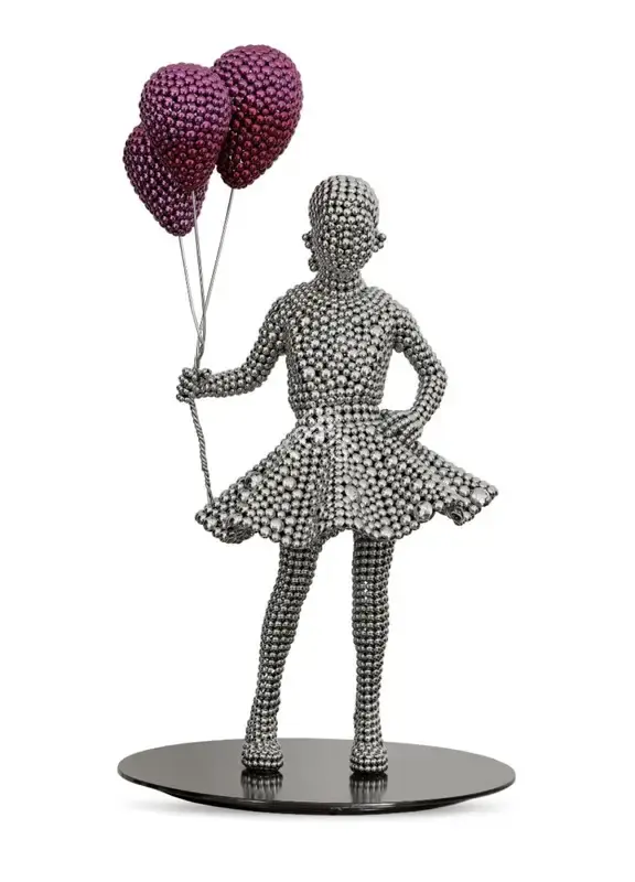 Shende, Valay (Artist). Girl with Balloons, n.d. | Sculpture