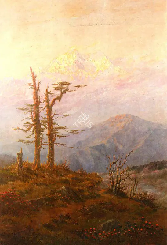 Burns, Cecil A. (Artist). River Landscape with a Ruin of a Mosque, n.d. | Painting