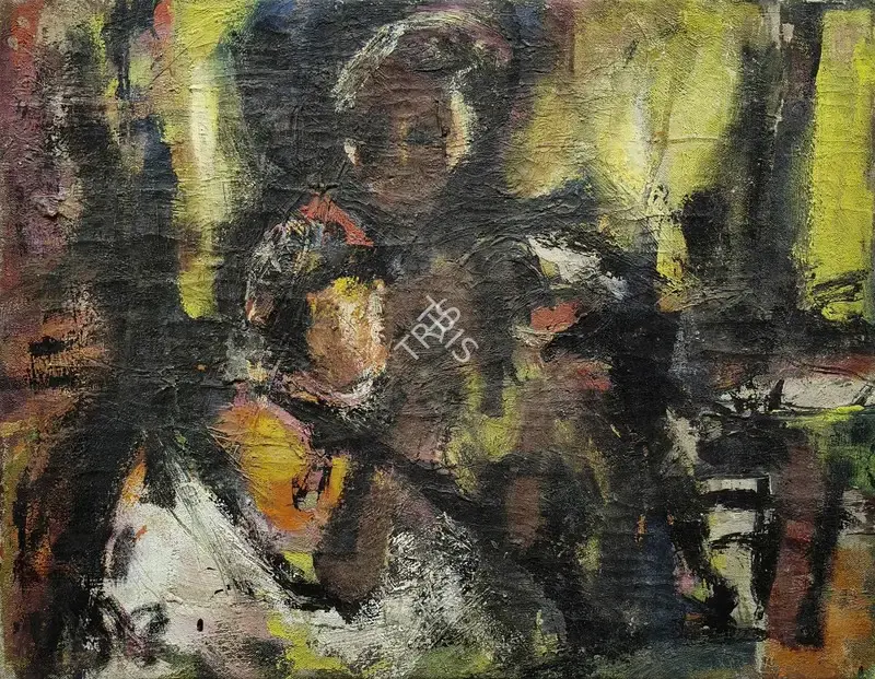 Hore, Reba (Artist). Untitled (Abstract). Oil on canvas, 1995 | Painting | EconomicsArt | 00872304