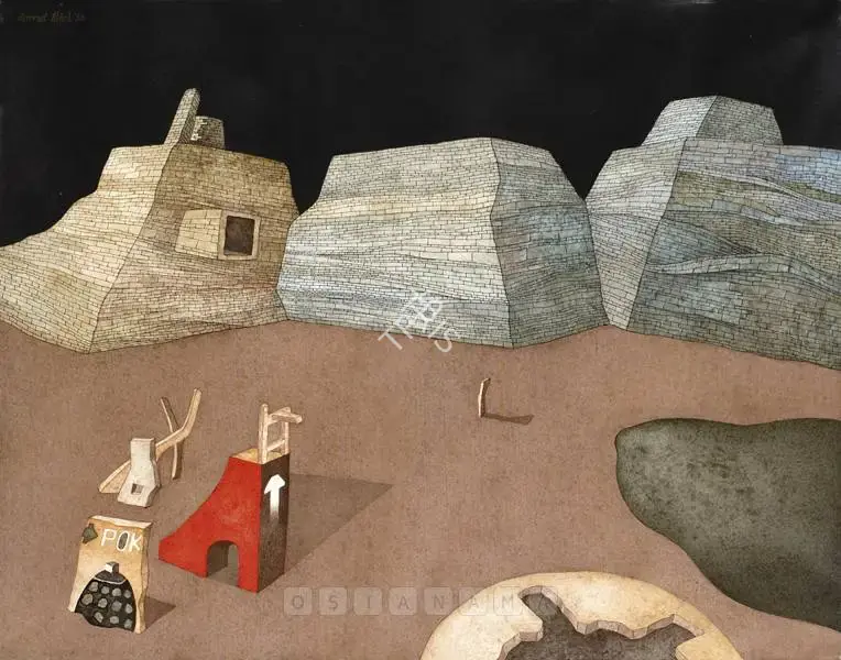Patel, Amrut (Artist). Nuclear Site, 1998 | Painting