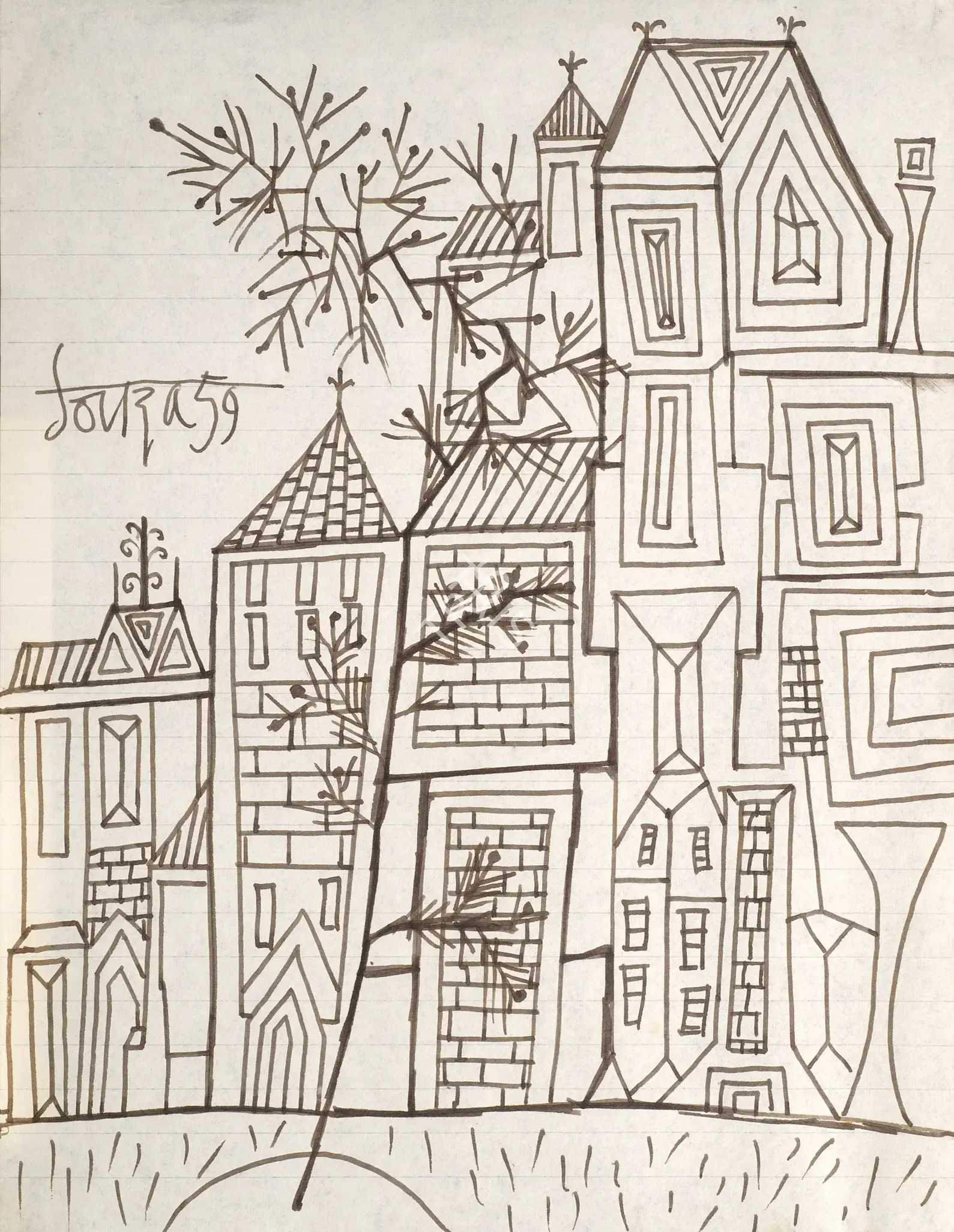 Souza, F.N. (Artist). Untitled, 1959 | Drawing