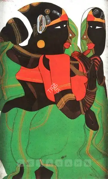 Vaikuntam, Thota (Artist). Two Women, n.d. | Painting