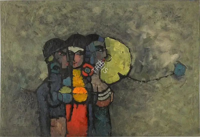 Sharma, O.P. (Artist). Untitled. Oil on canvas, 1962 | Painting | FineArts | 00547640