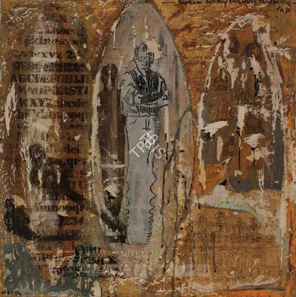 Kallat, Jitish (Artist). Shadow Boxing/ Expensive Pilgrimage. Oil on canvas, 1997 | Painting | FineArts | 00897095