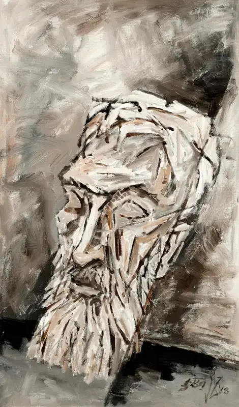 Husain, M.F. (Artist). Untitled (Self Portrait), 1968 | Painting