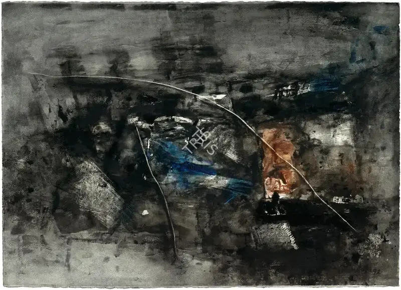 Shreshtha, Laxman (Artist). Untitled. Mixed media on paper, 1992 | Painting | FineArts | 00643088