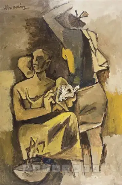 Husain, M.F. (Artist). Farmer's Family, n.d. | Painting