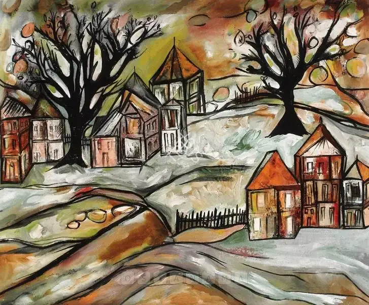 Ribeiro, Lance (Artist). A Hamlet In Holland, 1965 | Painting