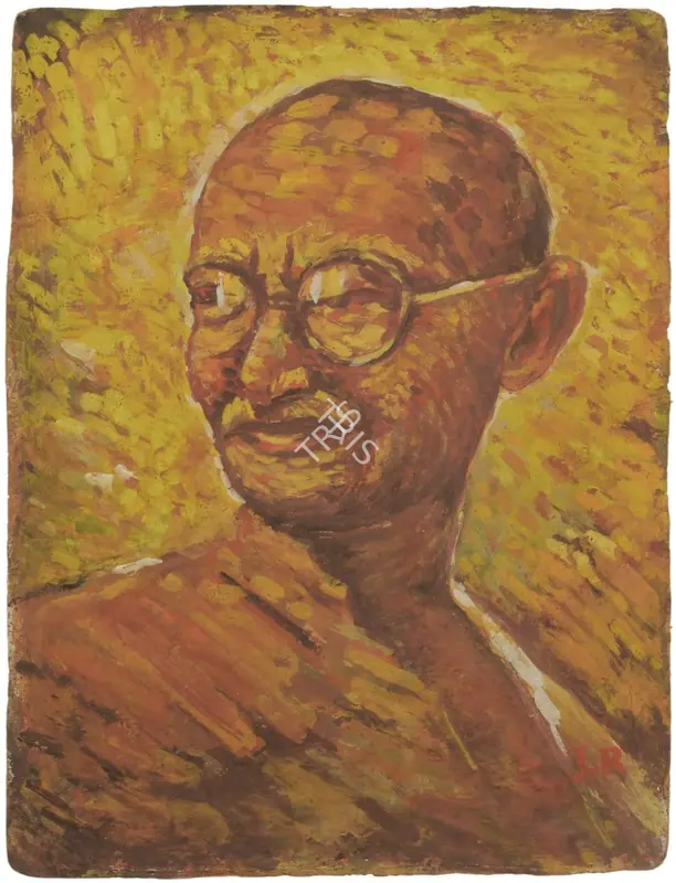 Roy, Jamini (Artist). Gandhi, n.d. | Painting