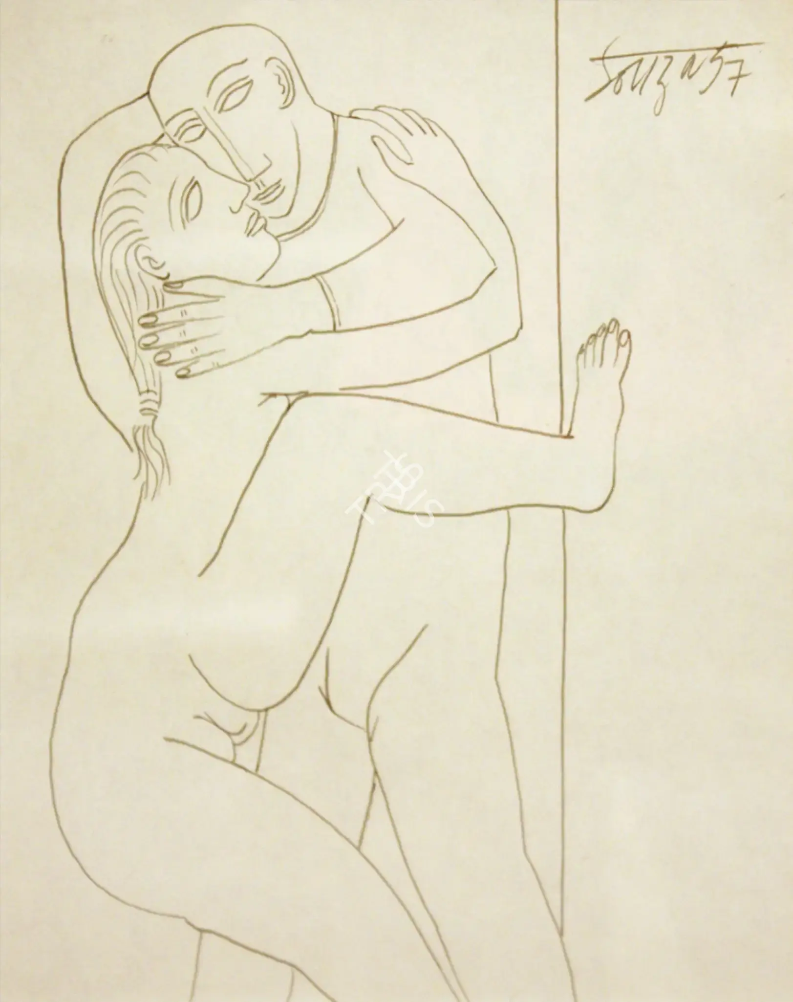 Souza, F.N. (Artist). Untitled, 1957 | Drawing