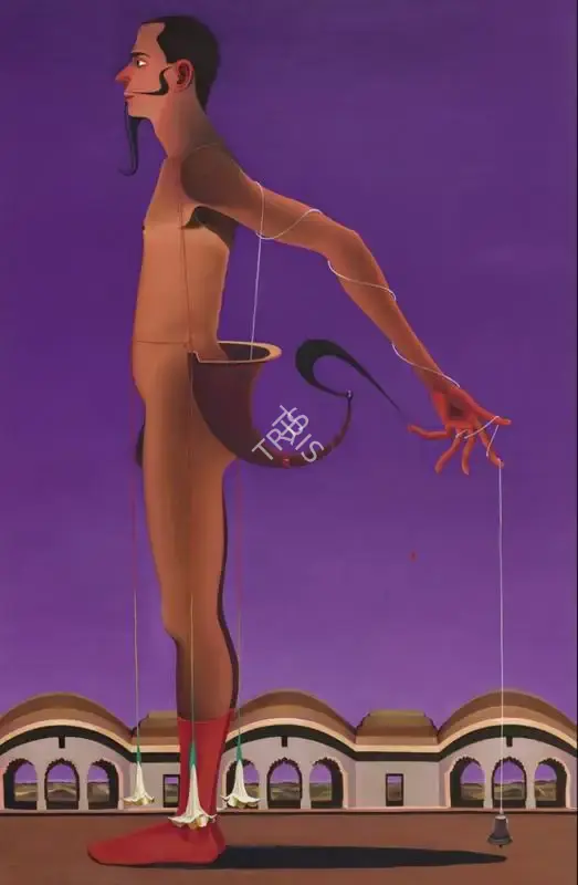 Nair, Surendran (Artist). I Beg Your Pardon: The Scorpian Act II - An Actor Meditating on a Character of an Imaginary Play (Cuckoonebulopolis). Oil on canvas, 2002 | Painting | FineArts | 00355060