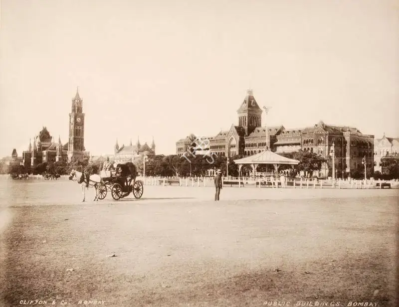 Studio Clifton & Co. (Photographic Studio). Public Buildings Bombay - From the album "L.G. to L.R.' by Clifton and Co.. Calotype print pasted on mount, 1900 | Antiquarian Photograph | Photography | 00115230