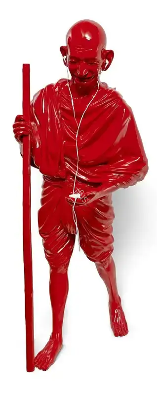 Roy, Debanjan (Artist). Gandhi with Ipod. Fibreglass with acrylic paint, n.d. | Sculpture | FineArts | 00594836