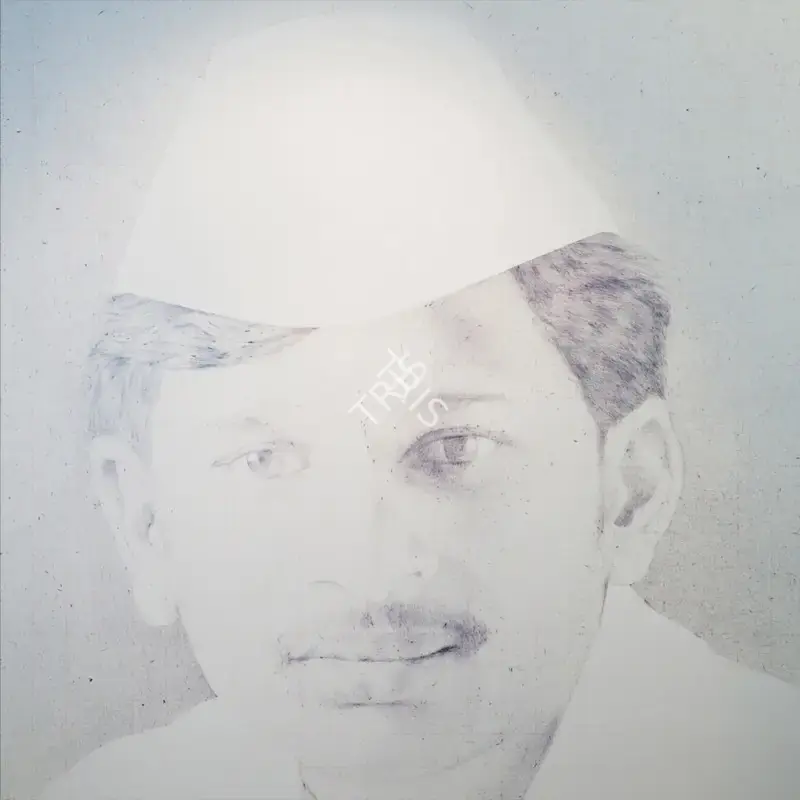Krishnamachari, Bose (Artist). Dabbawala. Ball pen on silk mounted on canvas, 2007 | Painting  | 00868471