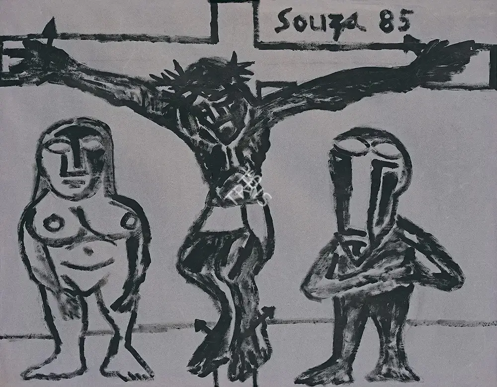 Souza, F.N. (Artist). Untitled (Crucifixion), 1985 | Painting