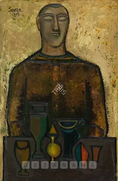 Souza, F.N. (Artist). Man With Still Life, 1953 | Painting