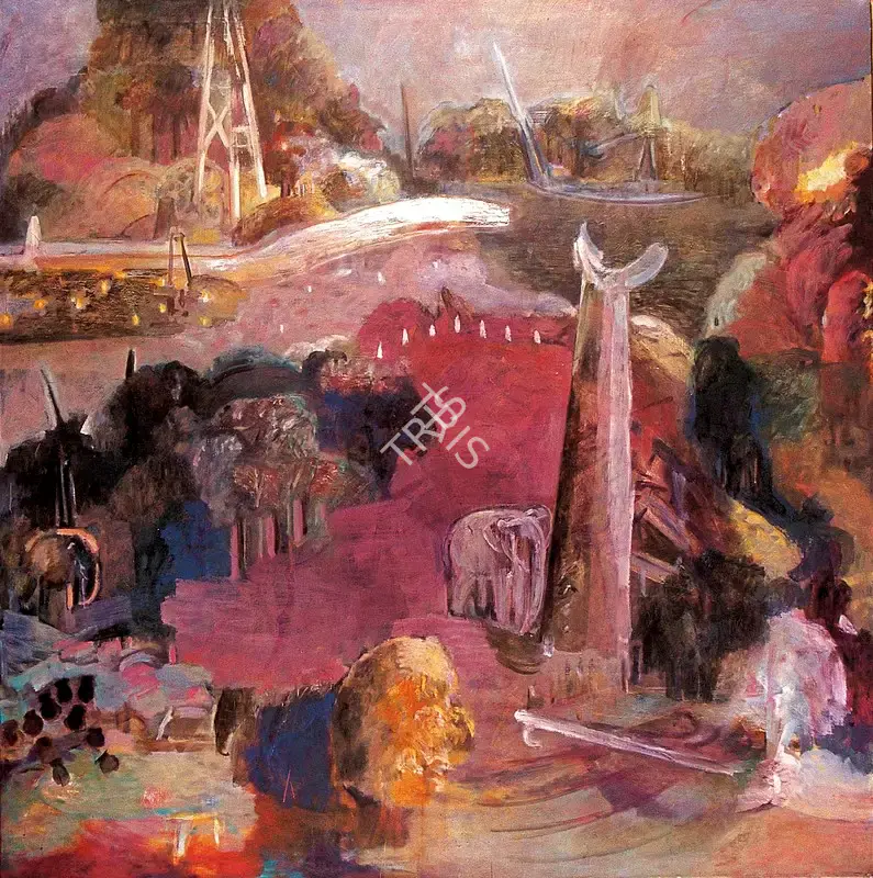 Akkitham, Vasudevan (Artist). Twilight Hour (Zone), 1992-1994 | Painting