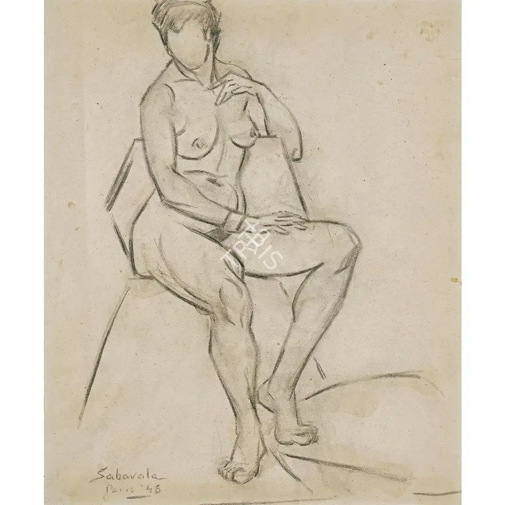 Sabavala, Jehangir (Artist). Nude Study, 1948 | Painting