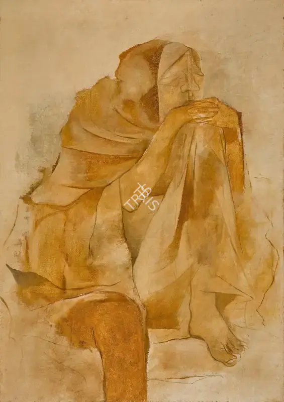 Khanna, Krishen (Artist). Brooding Figure, 1974 | Painting