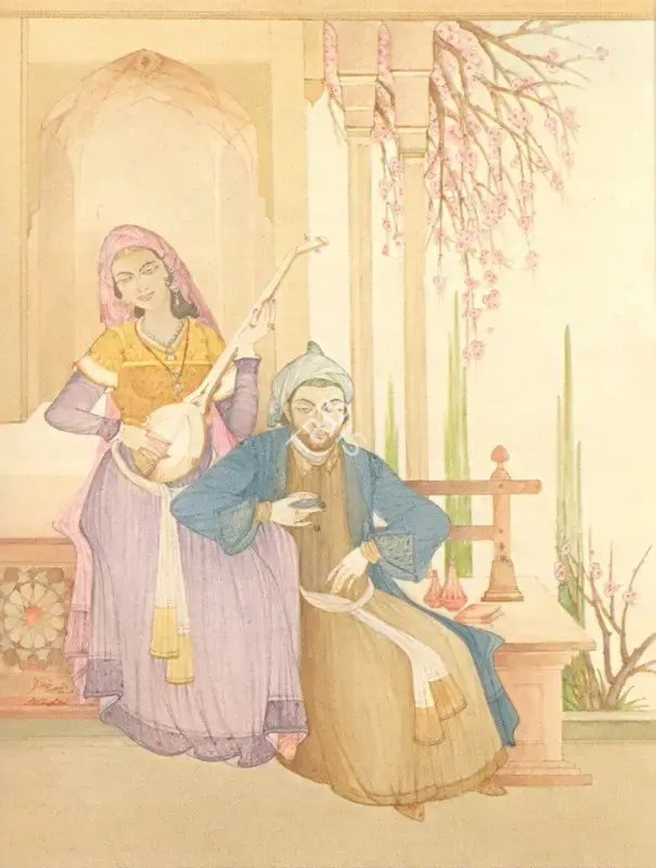 Chughtai, Wahida Rehman (Artist). Omar Khyam, 1988 | Painting