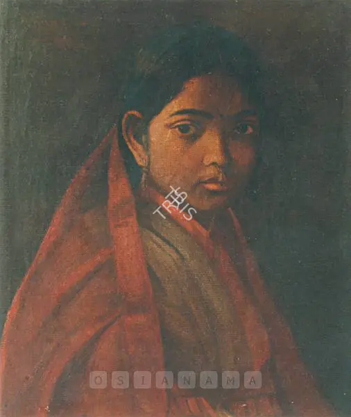 Kundu, Pulin (Artist). Portrait Of A Young Bengali Girl. Oil on canvas, n.d. | Painting  | 00877879