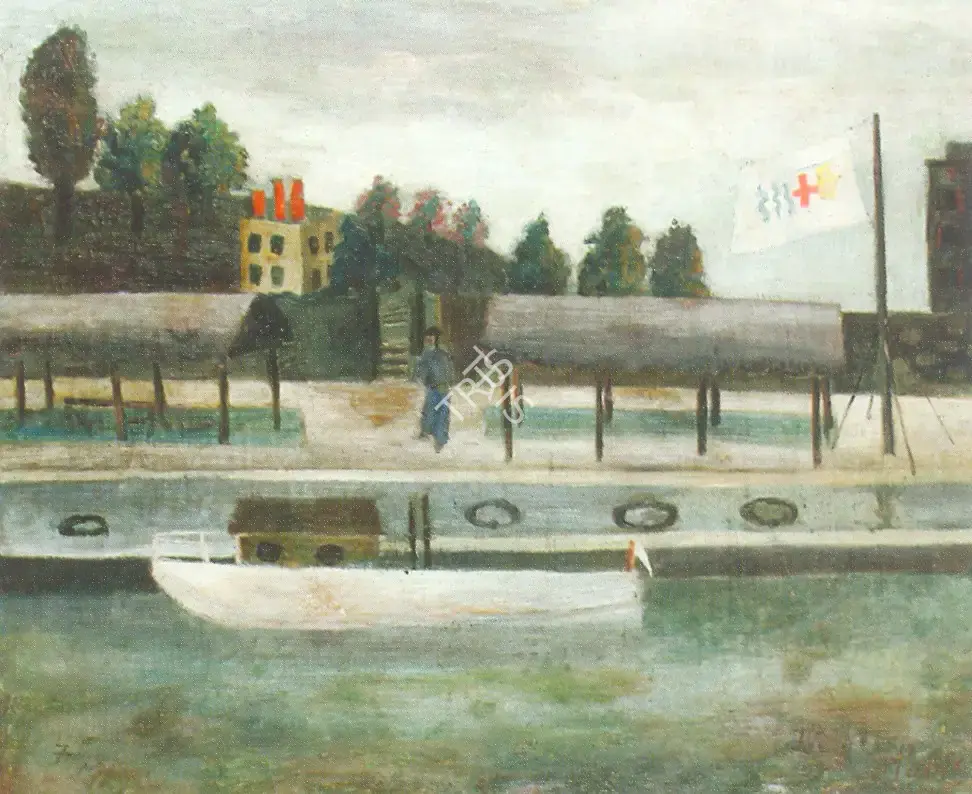 Peries, Ivan (Artist). Greenwich Pier, n.d. | Painting