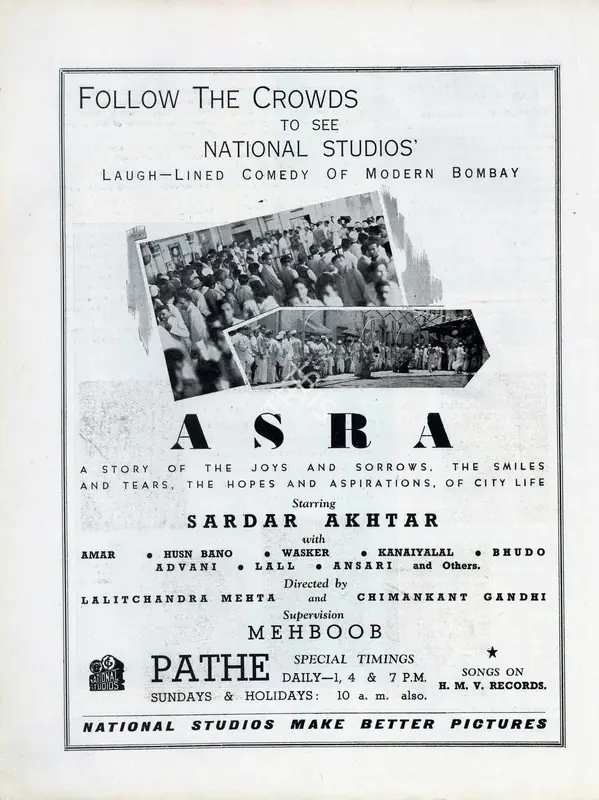 Gandhi, Chimankant (Director), Asra, 1941 | Advertisement, Filmindia, July 1941 | CinemaEducation | 00858520