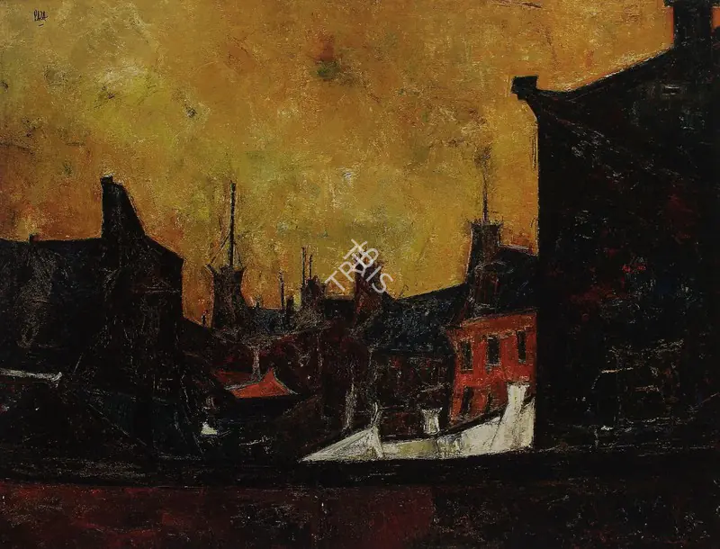 Raza, S.H. (Artist). Les Toits De La Rue St. Jacques, 1950s | Painting