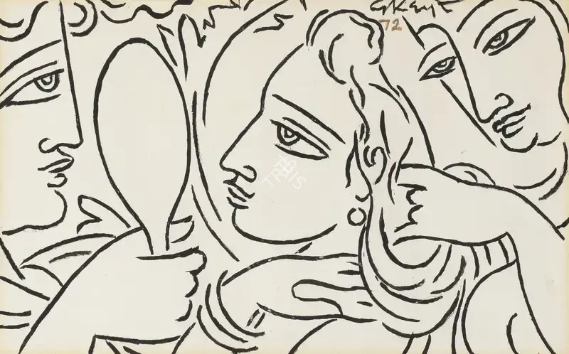 Keyt, George (Artist). Untitled (Three Women), 1972 | Drawing & Sketch
