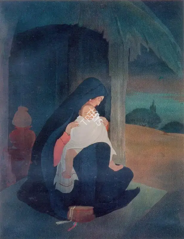 Chughtai, M.A.R. (Artist). Mother And Child, n.d. | Painting