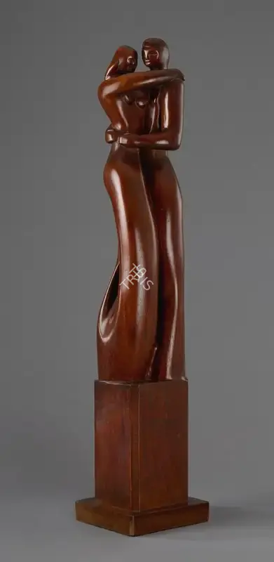 Davierwalla, A.M. (Artist). Entwined Figures. Teakwood, 1949 | Sculpture | FineArts | 00336307