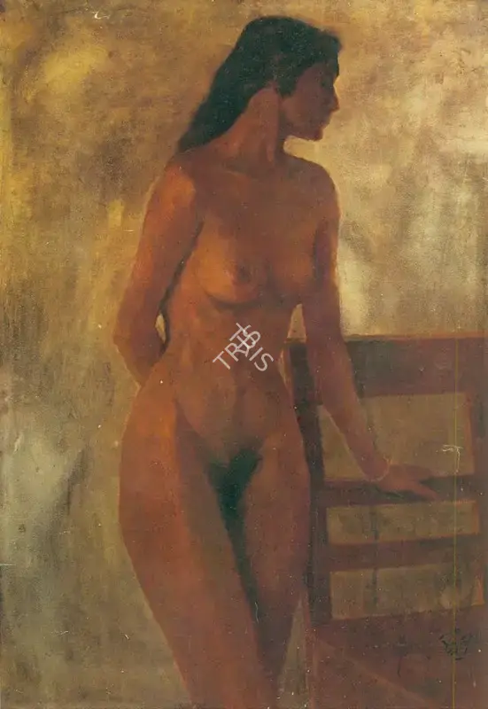 Sinha, Satish (Artist). Nude. Oil on board, n.d. | Painting  | 00877653