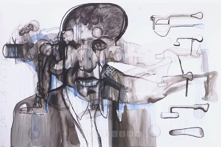 Gupta, Probir (Artist). De La Teste Des Players. Graphite on paper, 2006 | Graphic Art | FineArts | 00576039