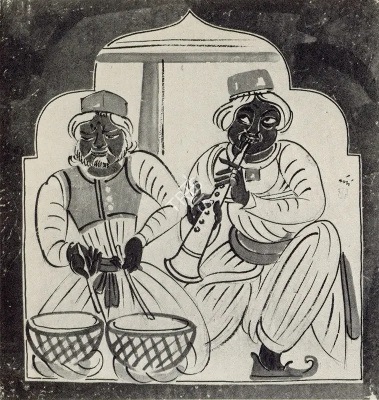 Bose, Nandalal (Artist). Shahnaiwala- Haripura Congress Panel. Tempera on paper, 1937 | Marg, March 1983 | Painting | FineArts | 00674982