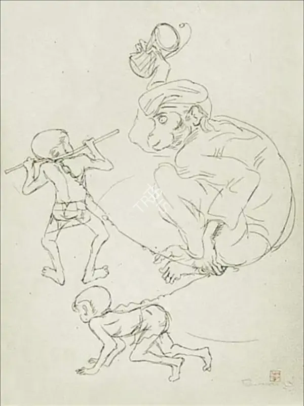 Ramachandran, A. (Artist). Monkey Trainers Colony Series, 1974 | Drawing